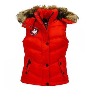 New Canada Weather Gear Girls Fur Heavyweight Vest